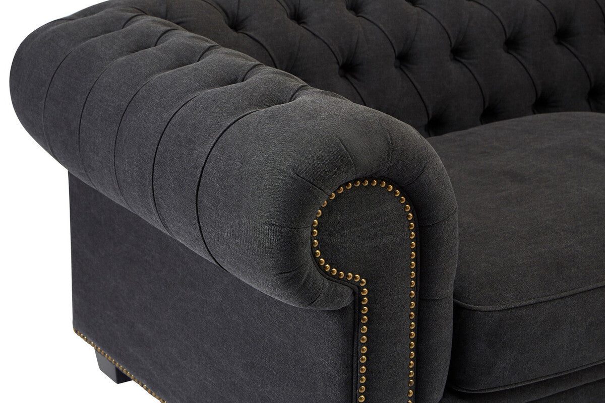 Lincoln 3 Seater Charcoal Fabric Sofa