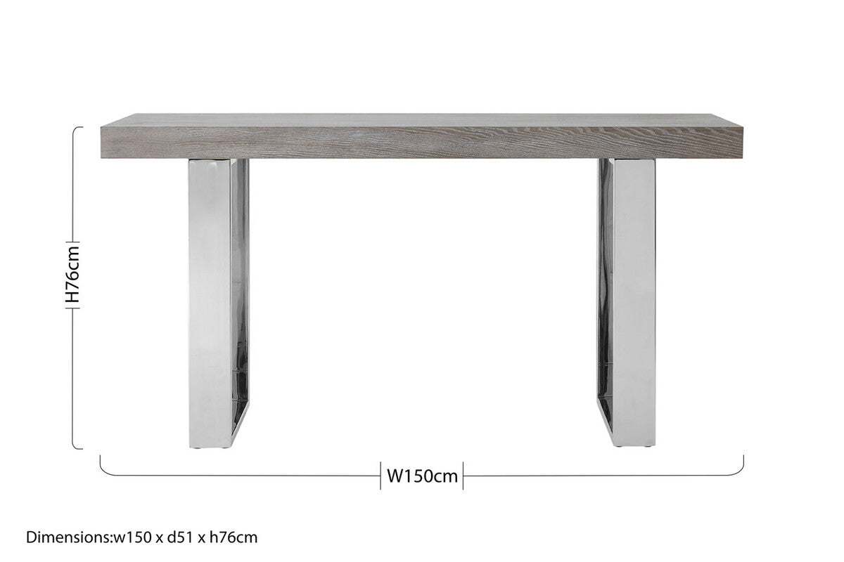 Ulmus Grey Elm Wood Console Table
