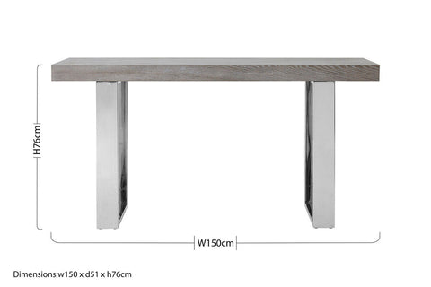 Ulmus Grey Elm Wood Console Table