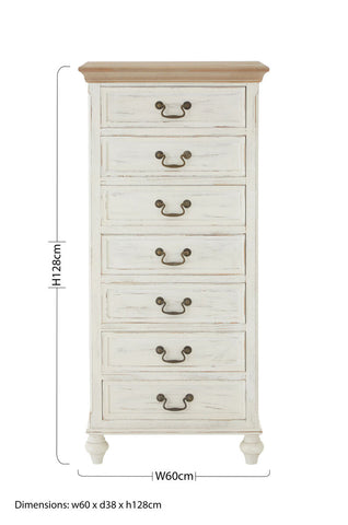 Hendra Antique Style Chest of 7 Drawers