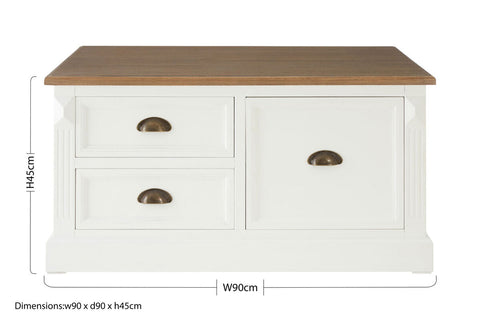 Hardwick Square Coffee Table with Drawers