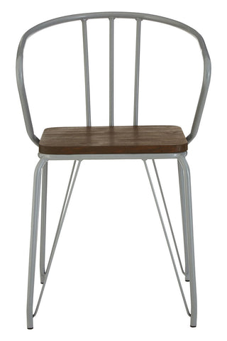 District Grey Metal And Elm Wood Armchair