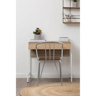 District Grey Metal And Elm Wood Armchair