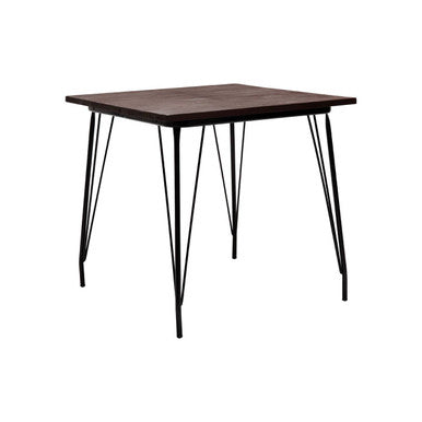 District Black Metal And Elm Wood Dining Table