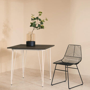 District Small Black Metal Wire Chair
