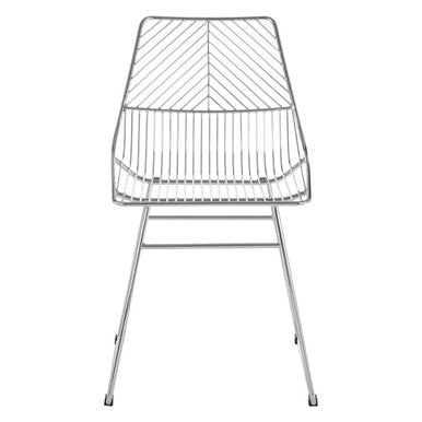 District Chrome Metal Wire Tapered Legs Chair