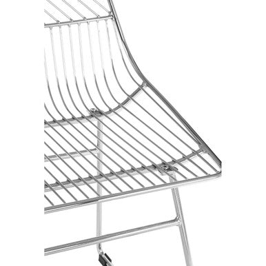 District Chrome Metal Wire Tapered Legs Chair