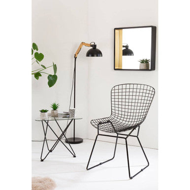 District Black Metal Wire Chair