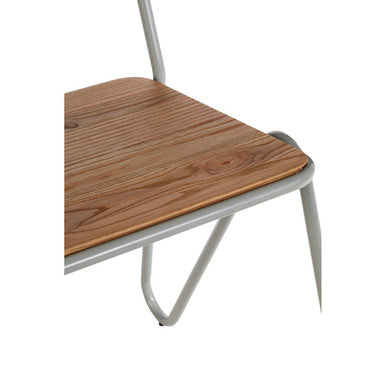 District Grey Metal And Elm Wood Chair