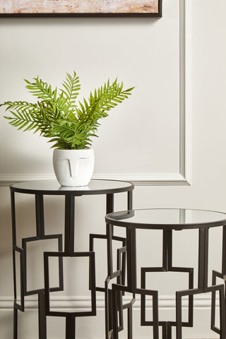 Avantis Set of 2  Square Design Black Tables