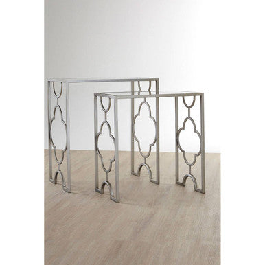 Merlin Set Of Two Silver Leaf Side Tables