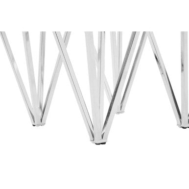 Allure Chrome End Table With Triangular Base