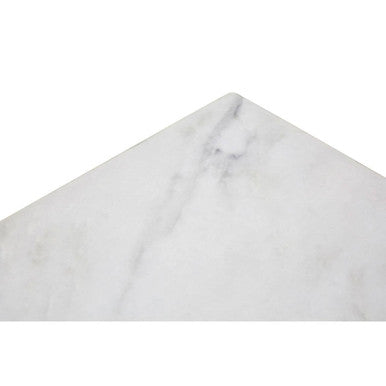 Allure White Marble and Chrome  Square End Table