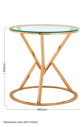 Allure Corseted Round Rose Gold End Table
