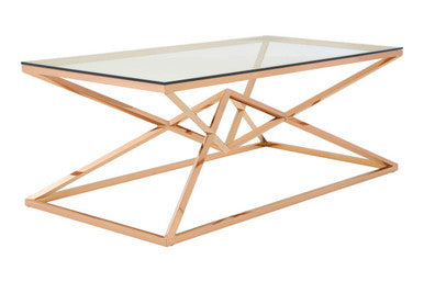 Allure Corseted Rose Gold Coffee Table