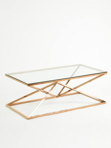 Allure Corseted Rose Gold Coffee Table