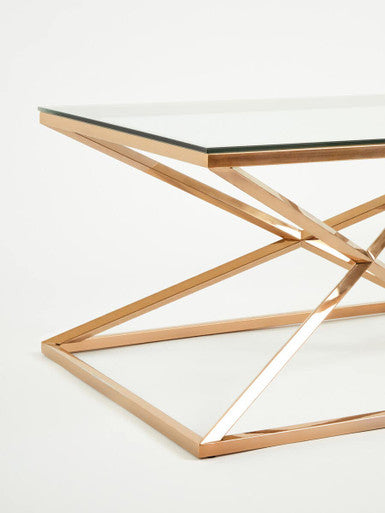 Allure Corseted Rose Gold Coffee Table