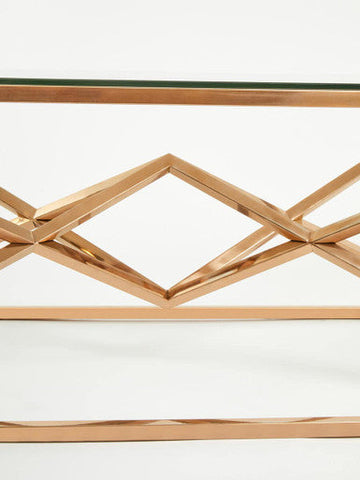 Allure Corseted Rose Gold Coffee Table