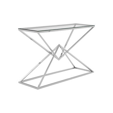 Allure Tempered Glass Rectangular Console Table