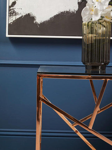 Allure Rose Gold Geometric End Table