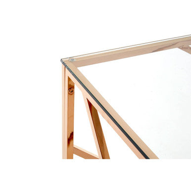 Allure Rose Gold Geometric Console Table