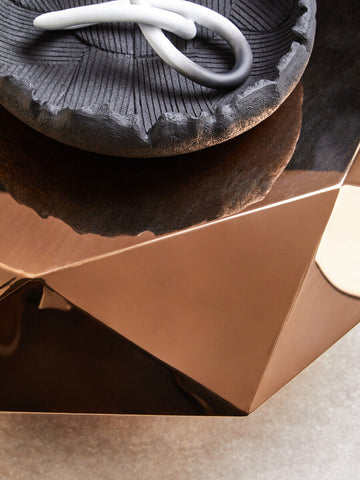 Allure Rose Gold Diamond Cut Coffee Table