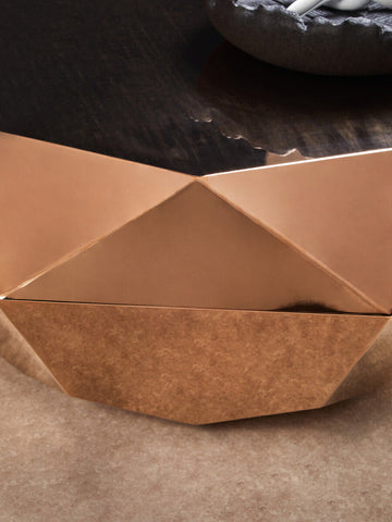 Allure Rose Gold Diamond Cut Coffee Table