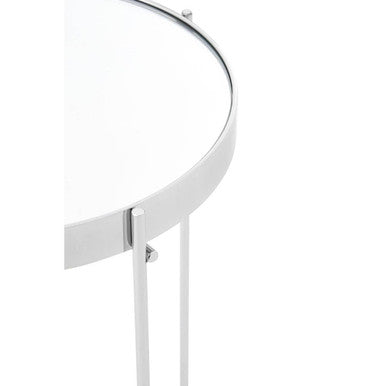 Allure Silver Mirror Tall Side Table