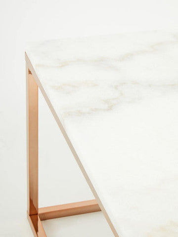 Allure Square Rose Gold And Marble Coffee Table
