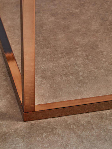 Allure Square Rose Gold And Marble Coffee Table