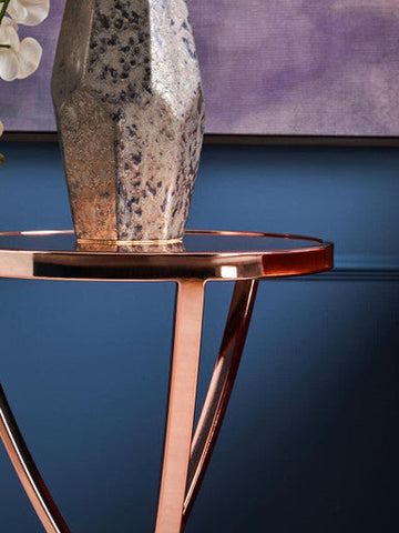 Allure Rose Gold Pinched Side Table