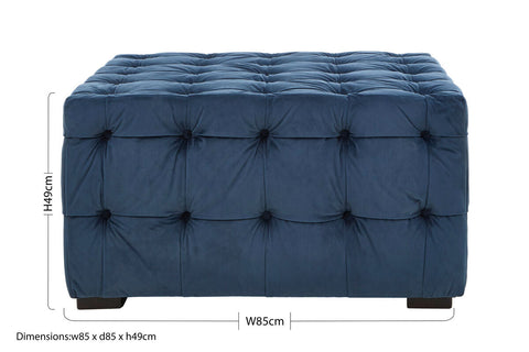 Stella Midnight Velvet Button Stool