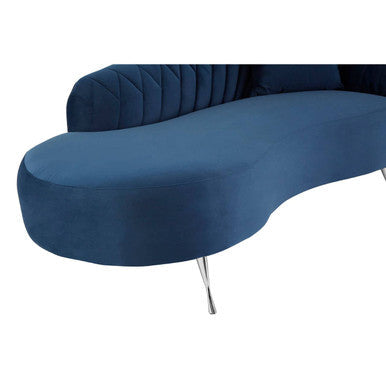 Rene Dark Blue Velvet Right Hand Chaise Longue