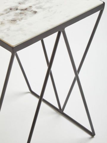 Shalimar Side Table With Matte Black Legs