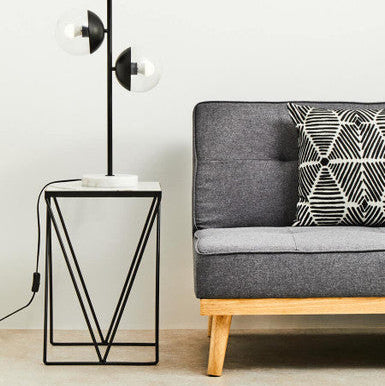 Shalimar Side Table With Matte Black Legs