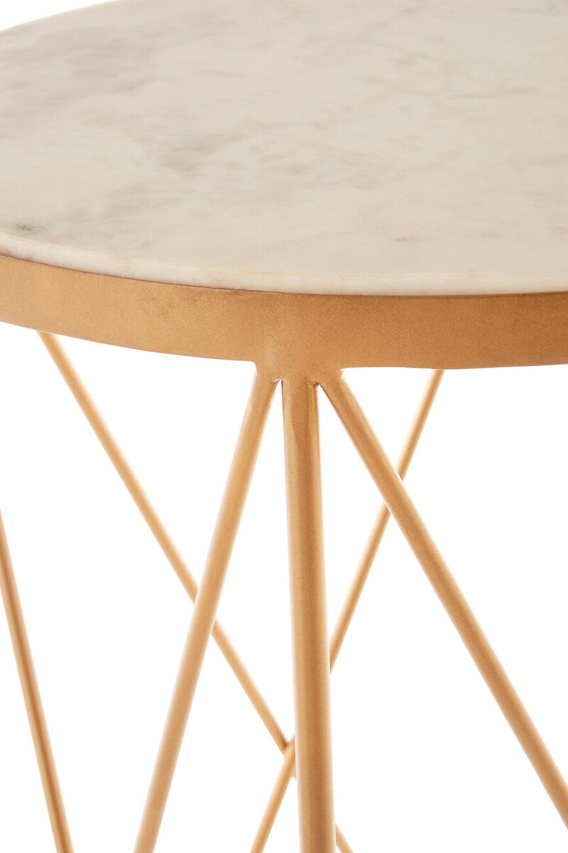 Shalimar Round Marble Top Side Table