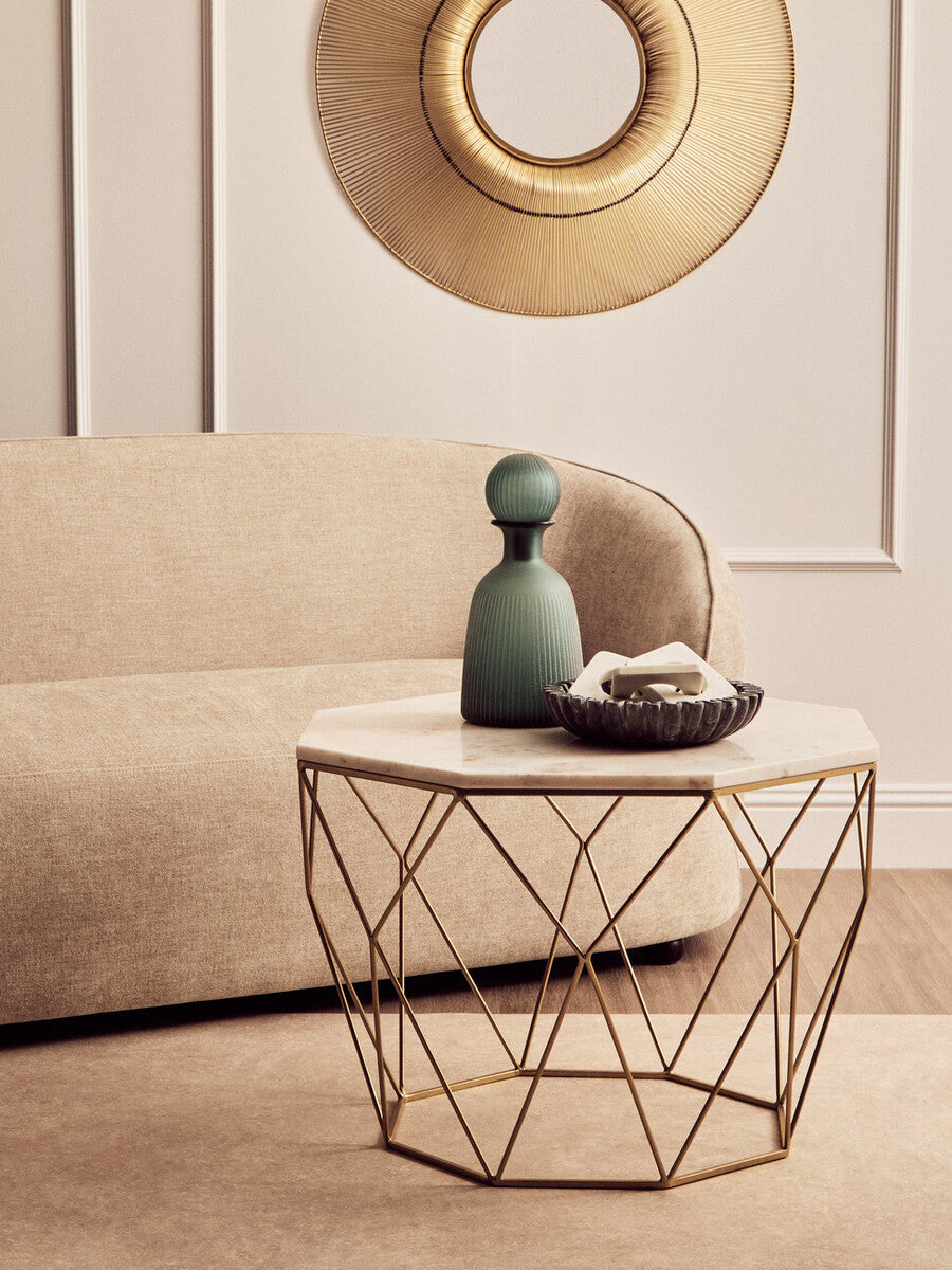 Shalimar Octagon White Marble Coffee Table