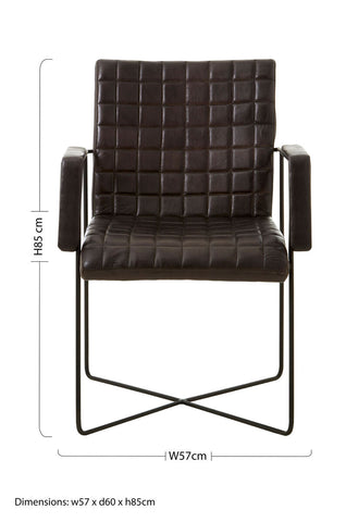 Buffalo Black Leather Weave Chair