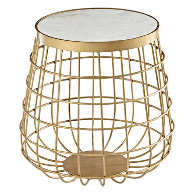 Nirav White Marble Top Side Table