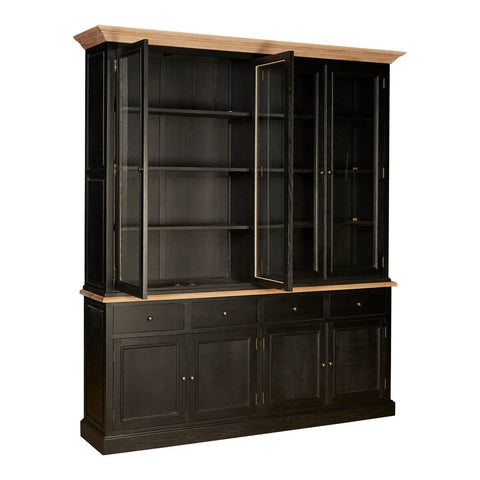 Lyon Black Oak Wood Large Cabinet