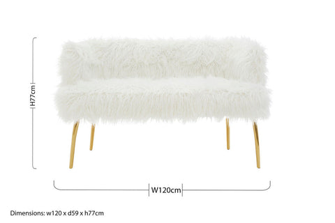 Clarence Natural Fur Effect Sofa
