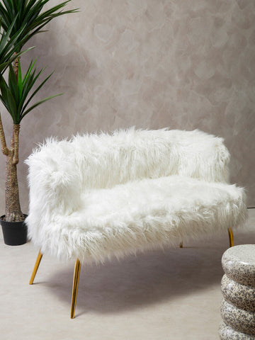 Clarence Natural Fur Effect Sofa