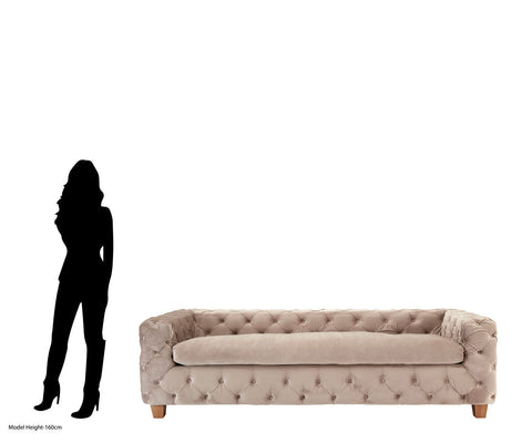 Ophelia 3 Seat Coffee Velvet Sofa