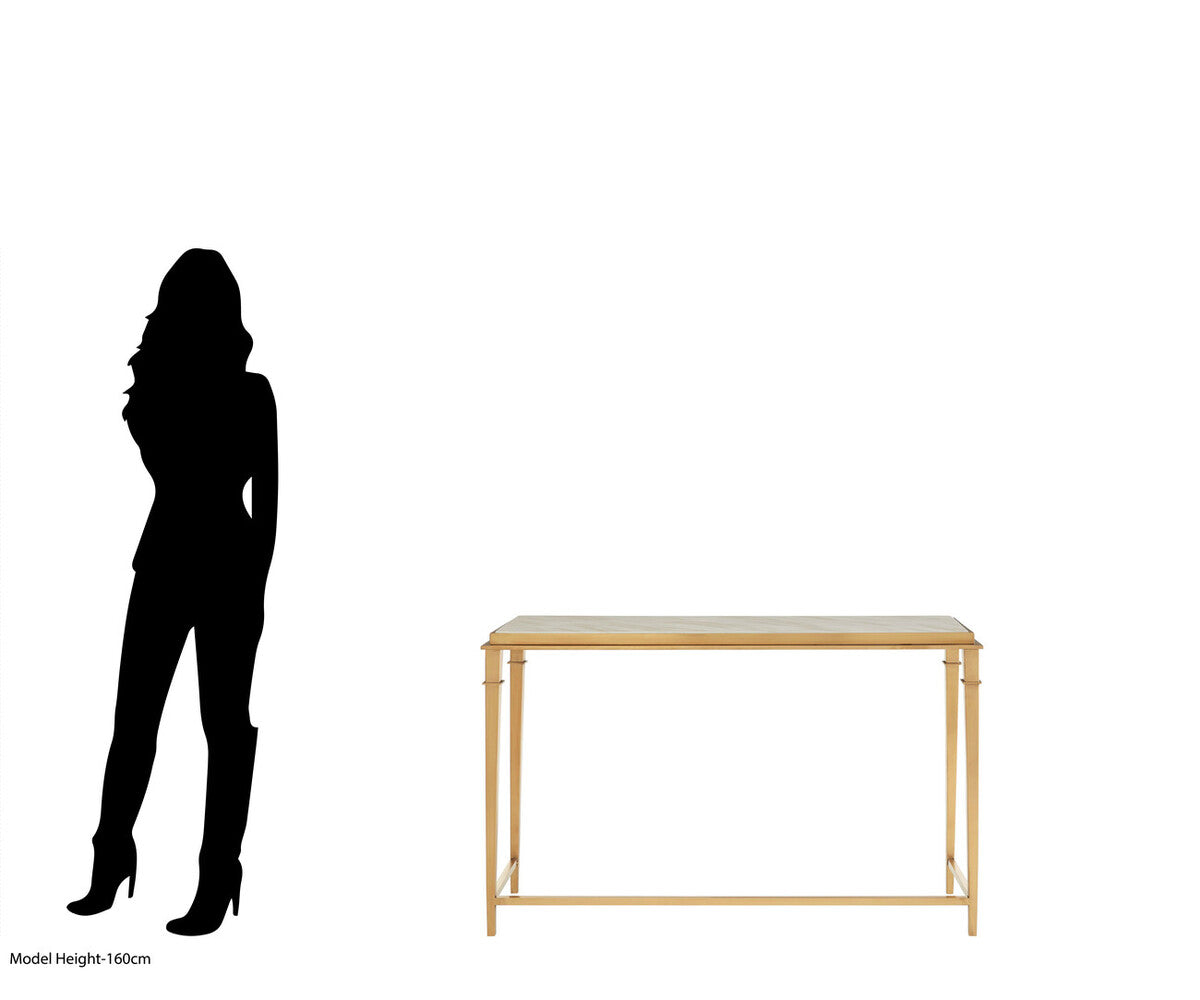 Alvaro Console Table With White Marble Top
