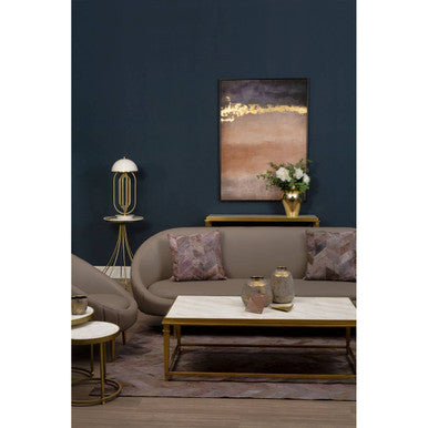 Alvaro Rectangular Coffee Table With White Marble Top