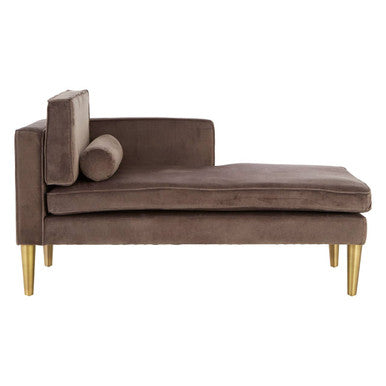 Louxor Grey Velvet Left Hand Chaise Longue