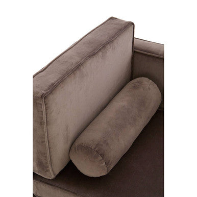 Louxor Grey Velvet Left Hand Chaise Longue