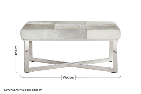 Kensington Townhouse Grey Hair on Leather Bench