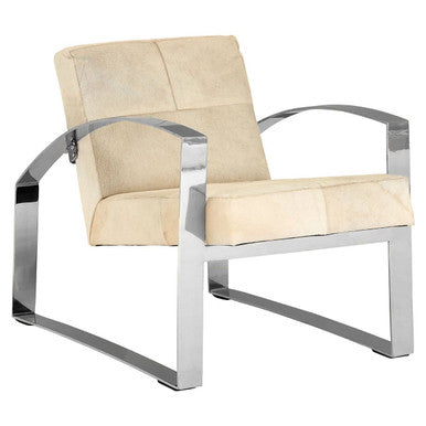 Kensington Townhouse Hairon Leather Chair With Steel Legs