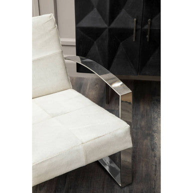 Kensington Townhouse Hairon Leather Chair With Steel Legs
